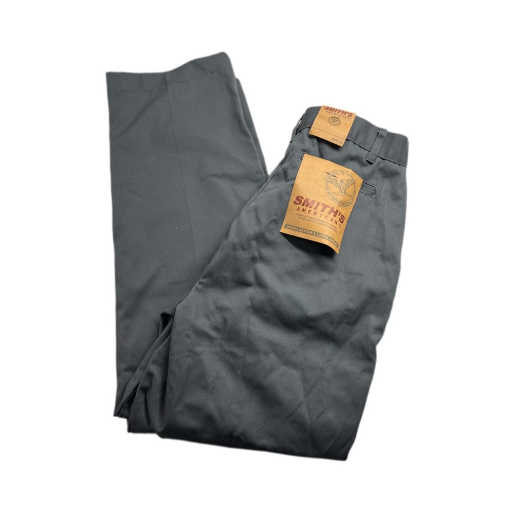 Smith’s gray pants, boys size 18. VERY durable, well made! NWT. Hidden closure.
